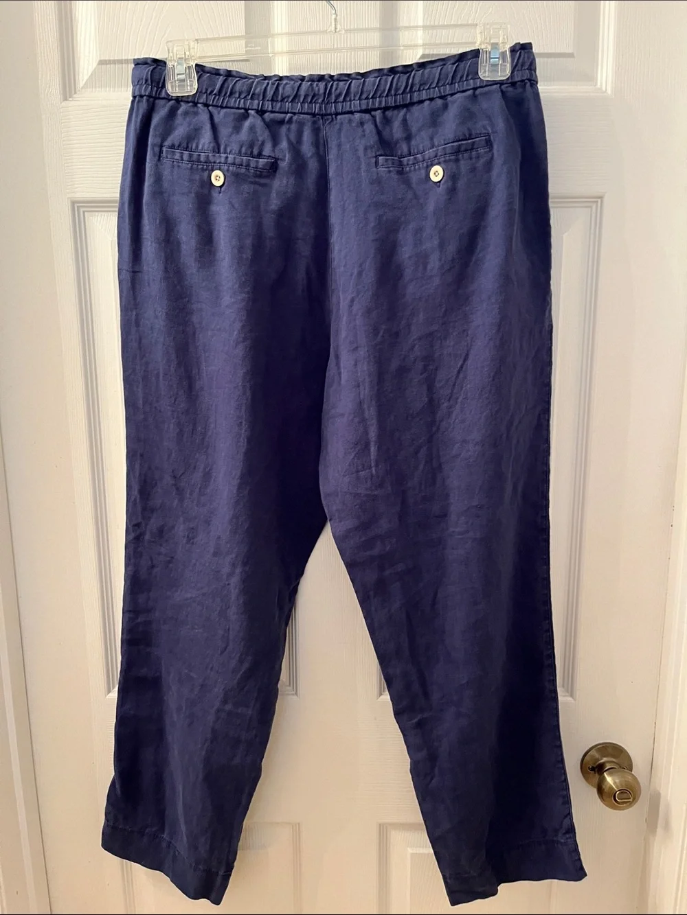 Tommy Bahama Women’s Navy Relaxed Drawstring Linen Pants M